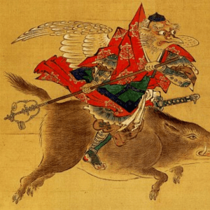 Raffigurazione di un tengu